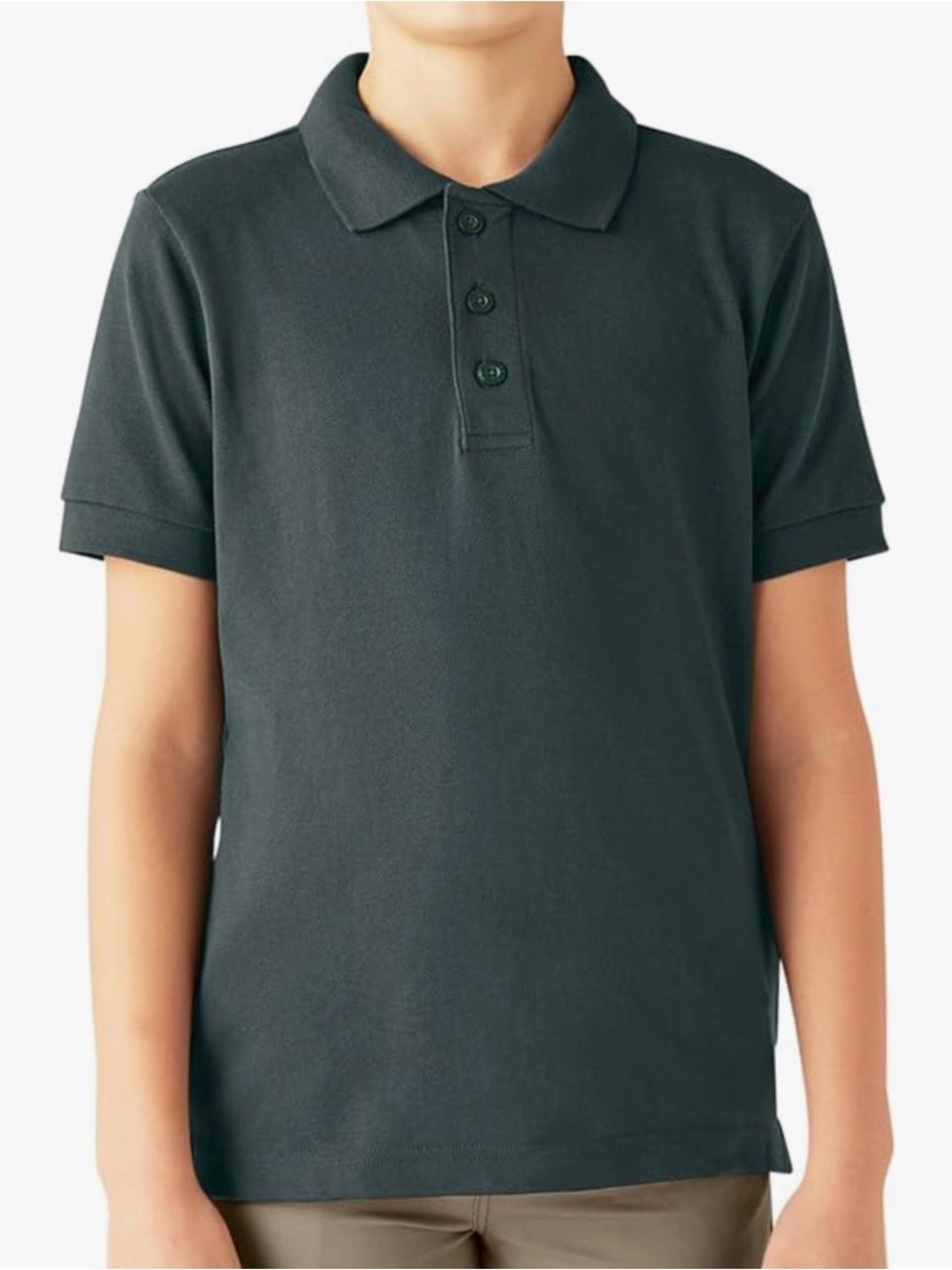 Dickies Boys Short Sleeve Pique Polo Hunter Green